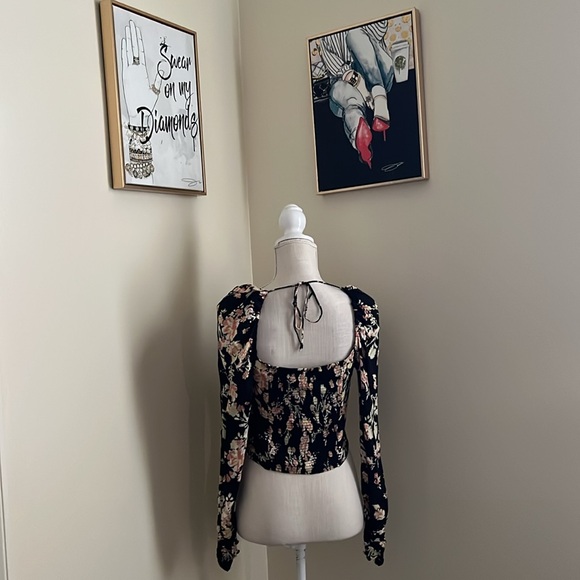 🆕 Free People Hilary Printed Top in Black Combo - Picture 8 of 14